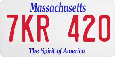 MA license plate 7KR420