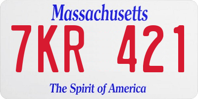 MA license plate 7KR421