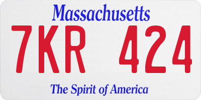 MA license plate 7KR424