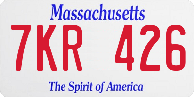 MA license plate 7KR426