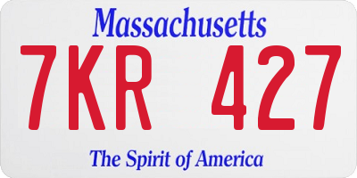 MA license plate 7KR427