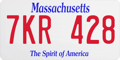 MA license plate 7KR428