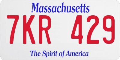 MA license plate 7KR429
