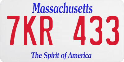 MA license plate 7KR433