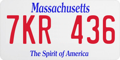 MA license plate 7KR436