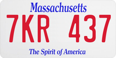 MA license plate 7KR437