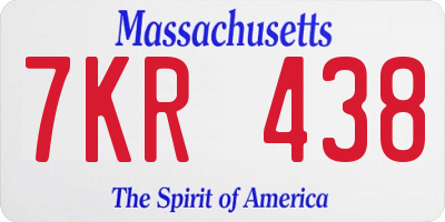 MA license plate 7KR438