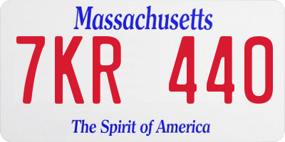 MA license plate 7KR440