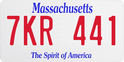 MA license plate 7KR441