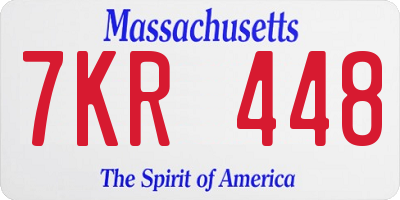 MA license plate 7KR448