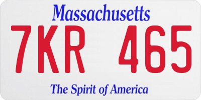 MA license plate 7KR465