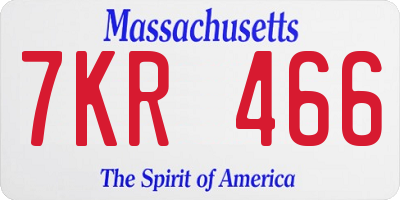 MA license plate 7KR466