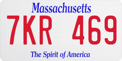 MA license plate 7KR469