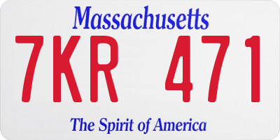MA license plate 7KR471