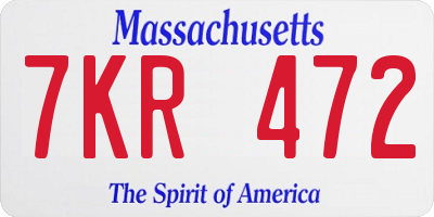 MA license plate 7KR472