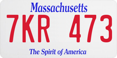 MA license plate 7KR473