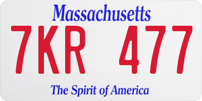 MA license plate 7KR477
