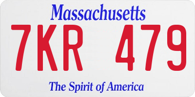 MA license plate 7KR479