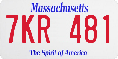 MA license plate 7KR481
