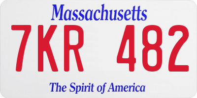 MA license plate 7KR482