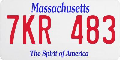 MA license plate 7KR483