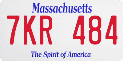 MA license plate 7KR484