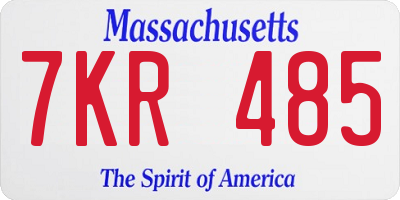 MA license plate 7KR485
