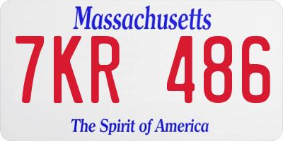 MA license plate 7KR486