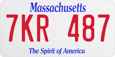 MA license plate 7KR487