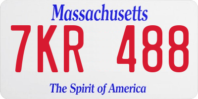 MA license plate 7KR488