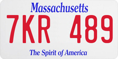 MA license plate 7KR489