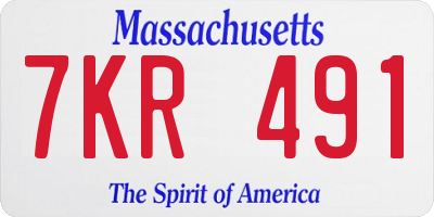 MA license plate 7KR491