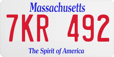 MA license plate 7KR492