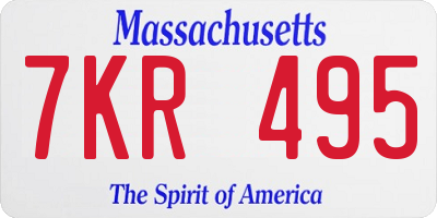 MA license plate 7KR495