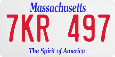 MA license plate 7KR497