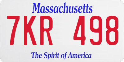 MA license plate 7KR498