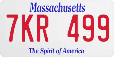 MA license plate 7KR499