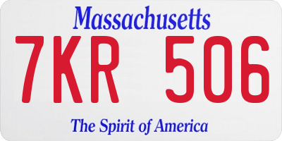 MA license plate 7KR506