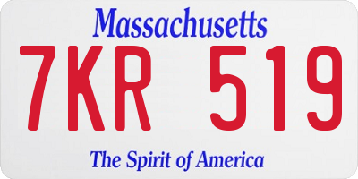 MA license plate 7KR519