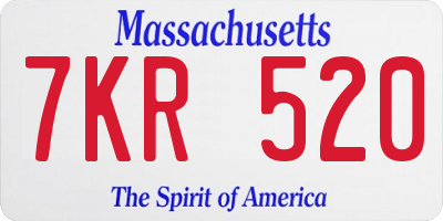 MA license plate 7KR520
