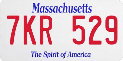 MA license plate 7KR529