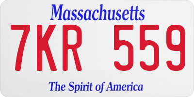 MA license plate 7KR559