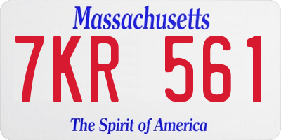 MA license plate 7KR561