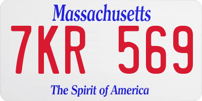 MA license plate 7KR569