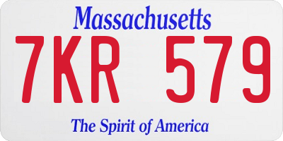 MA license plate 7KR579
