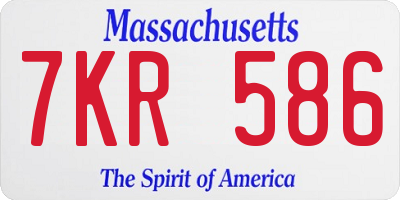 MA license plate 7KR586