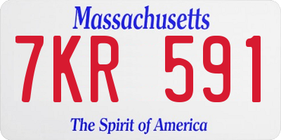 MA license plate 7KR591