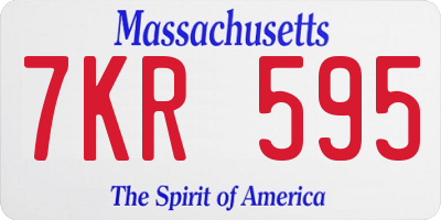 MA license plate 7KR595