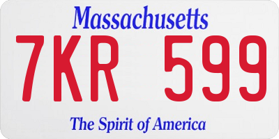 MA license plate 7KR599