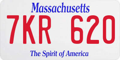 MA license plate 7KR620